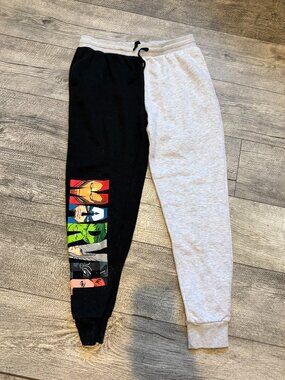 Marvel Unisex Joggers Large Half Grey Half Black Iron Man Captain America Hulk